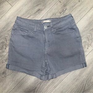 SO Goods For Life Midi Shorts 5/27 W High Rise Gray Stretch Denim Cuffed